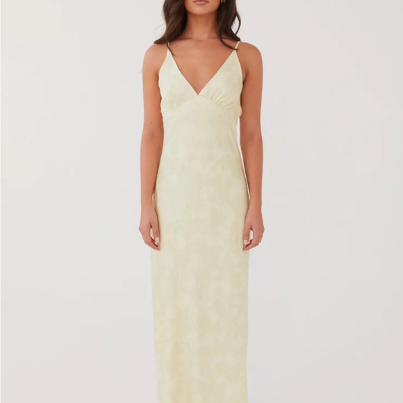Peppermayo Dresses & Skirts - Peppermayo Yellow Sorrento Sun Floral Maxi Dress with Spaghetti Straps